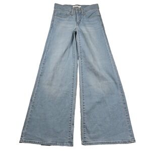 Levis Jeans Womens 25 318 Shaping Wide Leg Baggy Skater Light Wash Denim Grunge